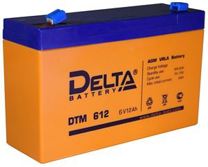 Аккумулятор для ИБП Delta Battery DTM 612 12А/ч-6Vст EN3 зажим (FASTON) прямая 151x50x100